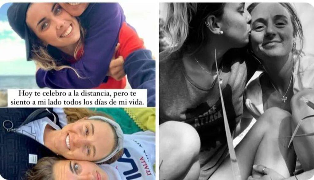 La reconocida tenista argentina, Nadia Podoroska, compartió una emotiva imagen en la que oficializó su noviazgo con su colega Guillermina Naya. / Gentileza.
