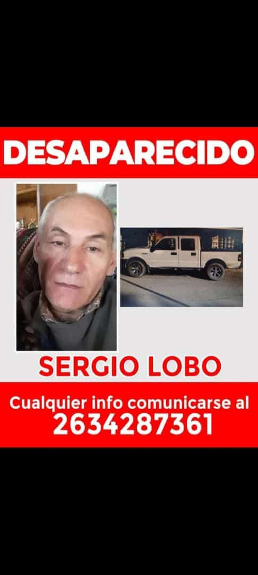 Sergio Lobos es buscado por su familia.