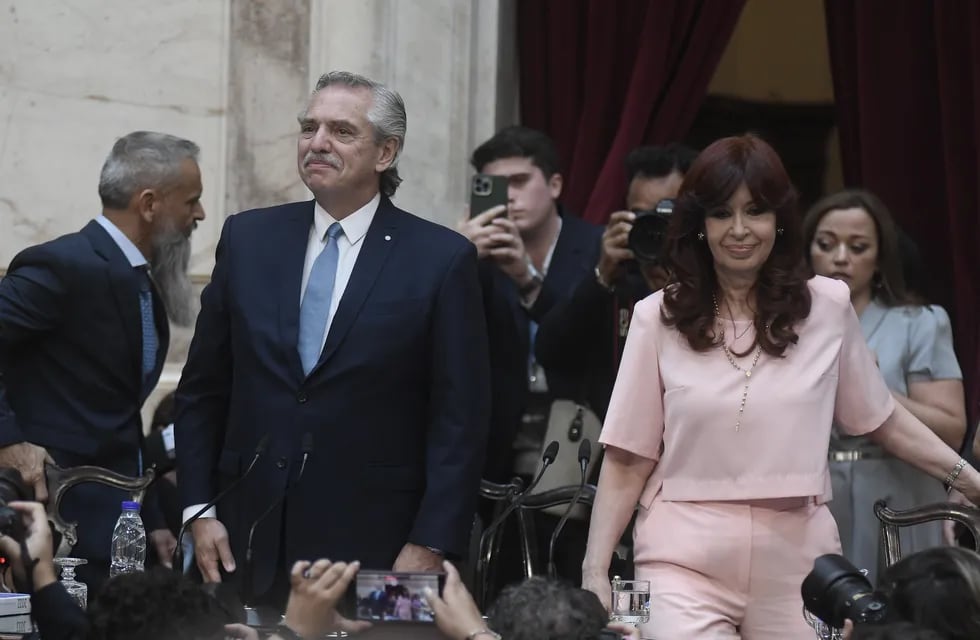 Alberto Fernández y Cristina Fernández De Kirchner en la apertura Legislativa  - Foto Federico Lopez Claro