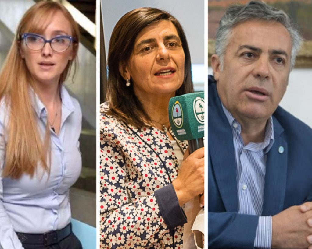 Los senadores por Mendoza Anabel Fernández Sagasti, Mariana Juri y Alfredo Cornejo.