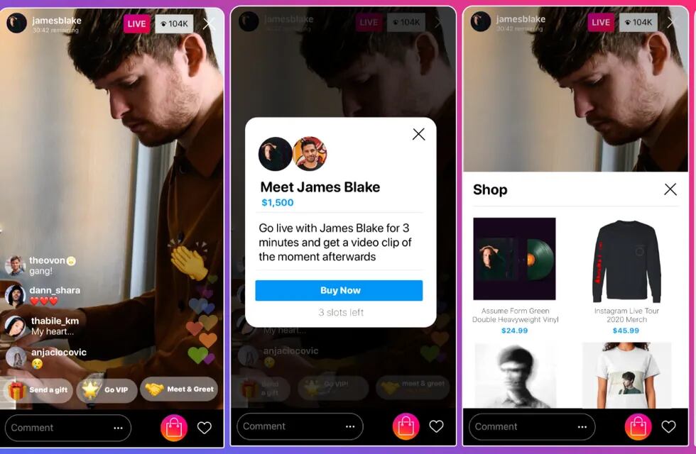 Instagram planea monetizar las transmisiones en vivo para ayudar a los artistas