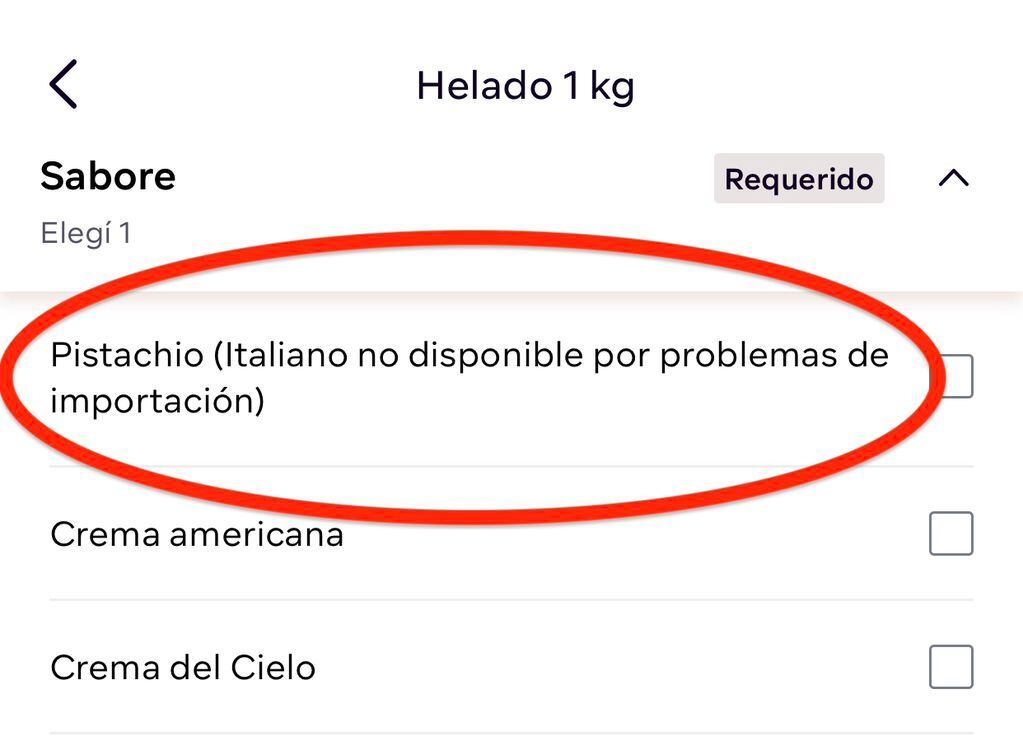 Algunas heladerías de Mendoza no venden helado de Pistacho por problemas de importación. Foto: captura de pantalla