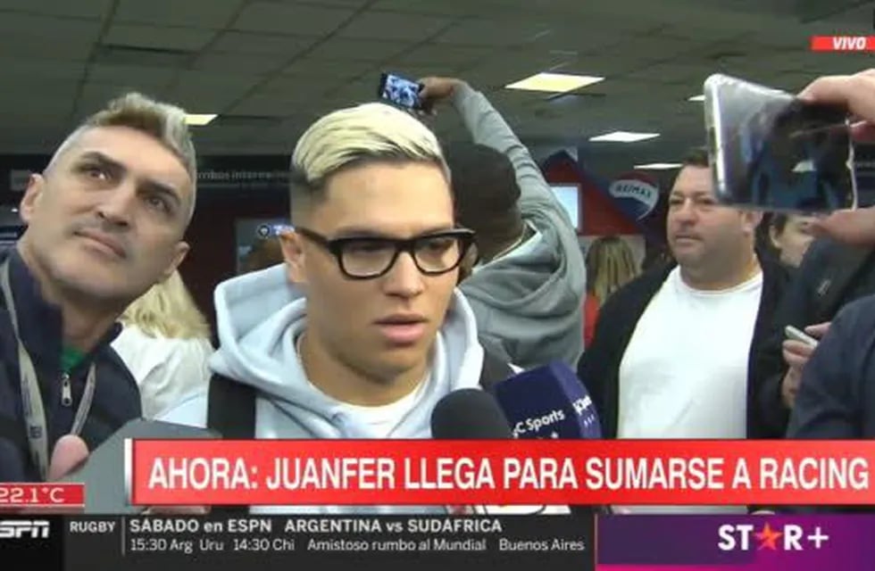 JuanFer Quintero llegó al país y jugará en Racing. (Captura).