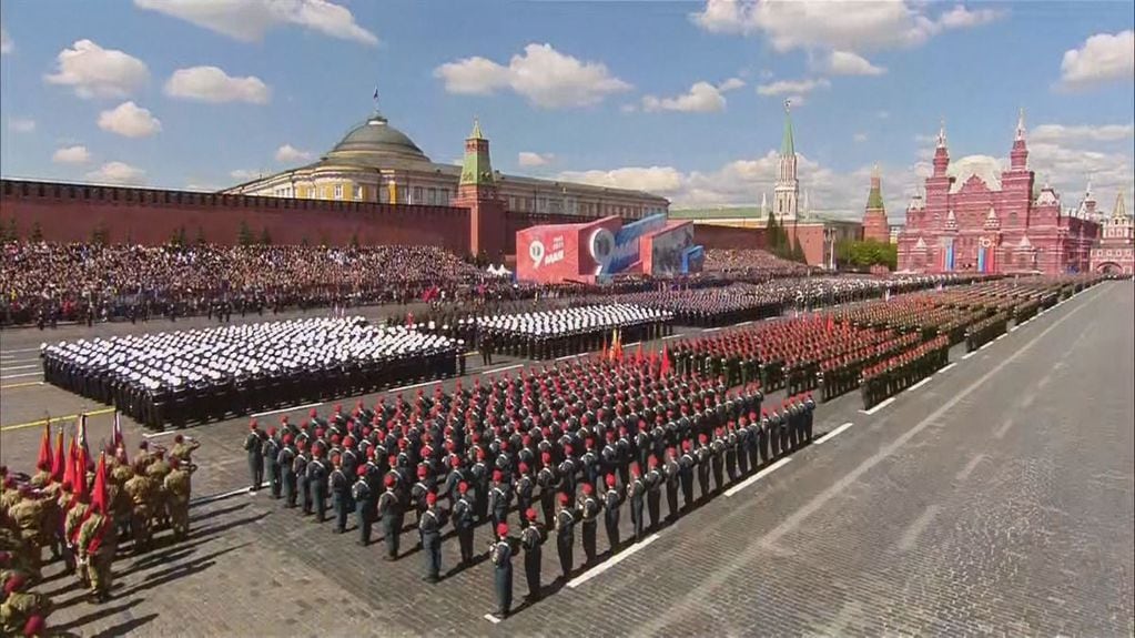 Desfile militar durante las celebraciones por el Día de la Victoria sobre el nazismo en la Plaza Roja, este martes 9 de mayo de 2023.
