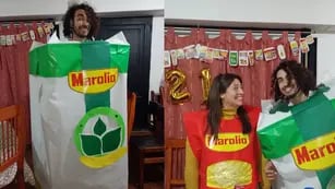 Viral: fanático de una marca nacional festejó su cumpleaños disfrazado de paquete de yerba