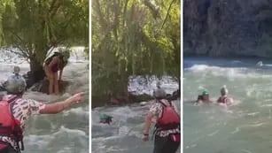 El dramático rescate de una turista que cayó al río Atuel y se la llevó la corriente en San Rafael