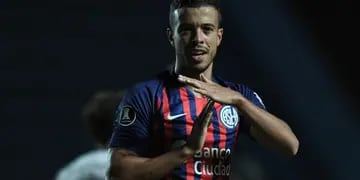 Di Santo, autor de gol del 1 a 0 de San Lorenzo ante la "U" de Chile. (Prensa San Lorenzo).