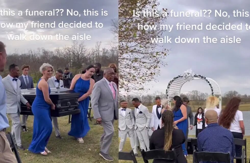 @tobz88, quien posteó el video, aclara: “¿Es esto un funeral? No. Así es como mi amigo quiso caminar hacia el altar”.