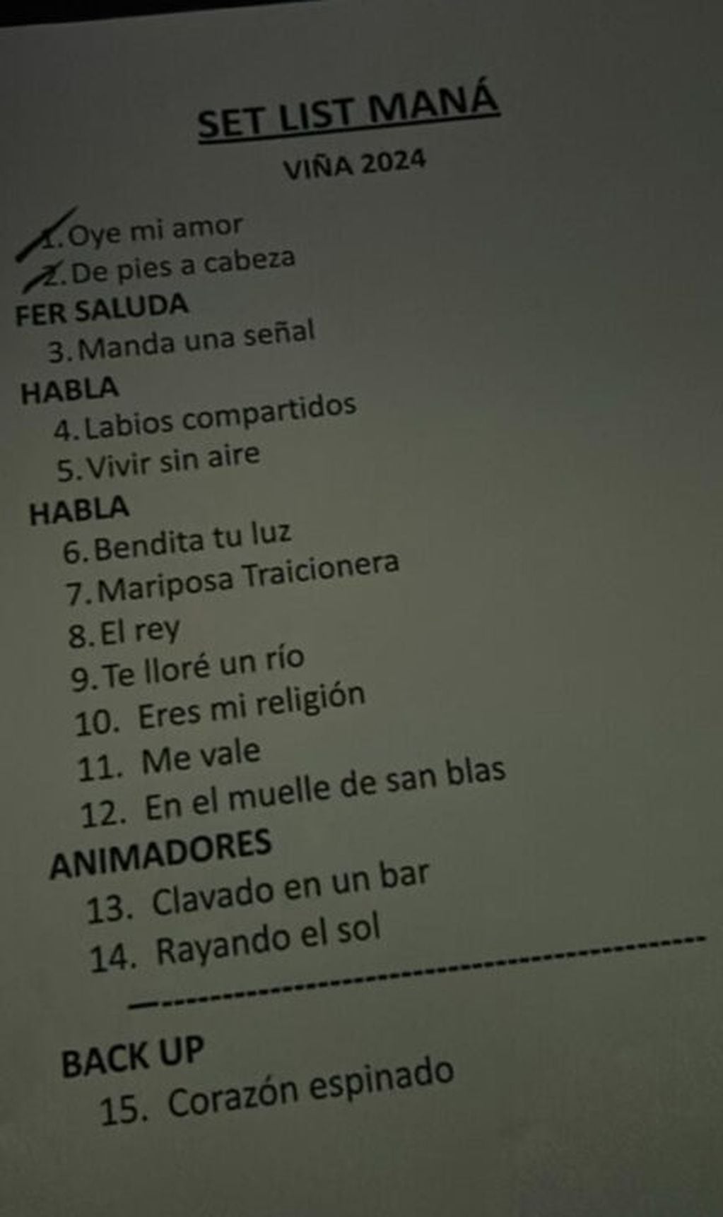 Setlist de Maná en Viña del Mar 2024: el show terminó antes de lo previsto sin "Corazón espinado"