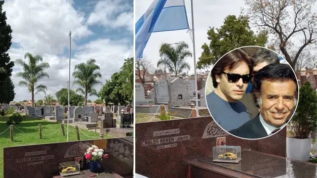 Vandalizan las tumbas de Carlos Menem y su hijo en cementerio islámico de La Matanza