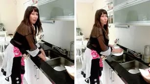 Moria Casán y el detalle que se le pasó al lavar los platos: abrir el agua de la canilla