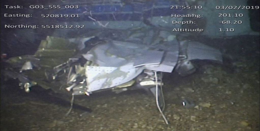 Los restos de la avioneta en la que iba Emiliano Sala