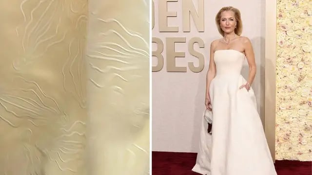 Gillian Anderson, protagonista de “Sex Education” usó un vestido con un bordado explícito en los Golden Globes