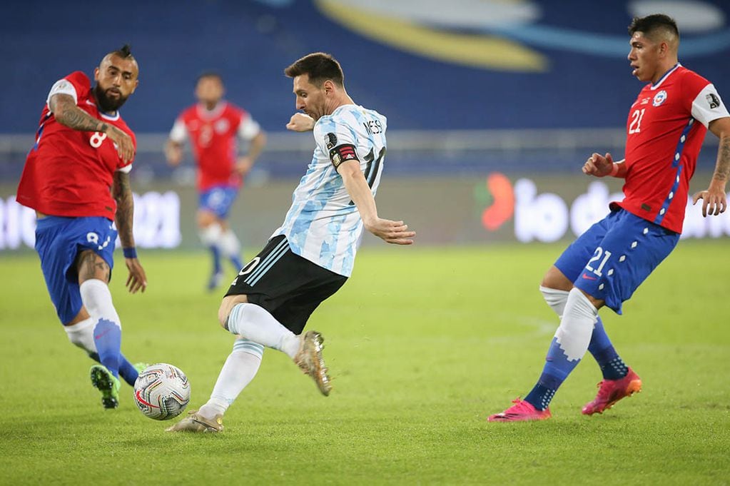 Leo Messi, el mejor del seleccionado argentino frente a Chile. 