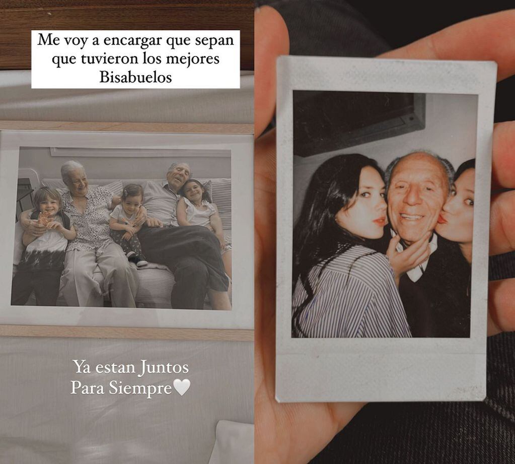 Dos de las fotos que compartió Chaves para recordar a su abuelo. (Instagram).