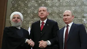 Hasan Rohaní - Recep Tayyip Erdogan - Vladímir Putin