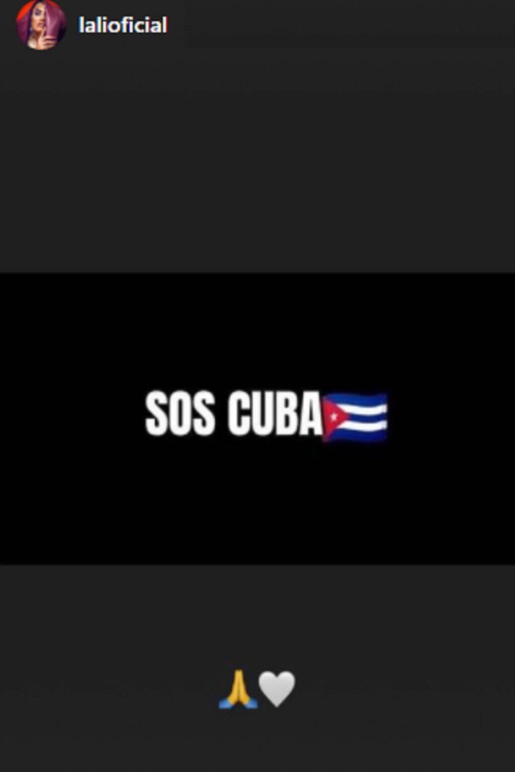Lali Espósito expresó su apoyo al pueblo cubano que protestó contra el gobierno.