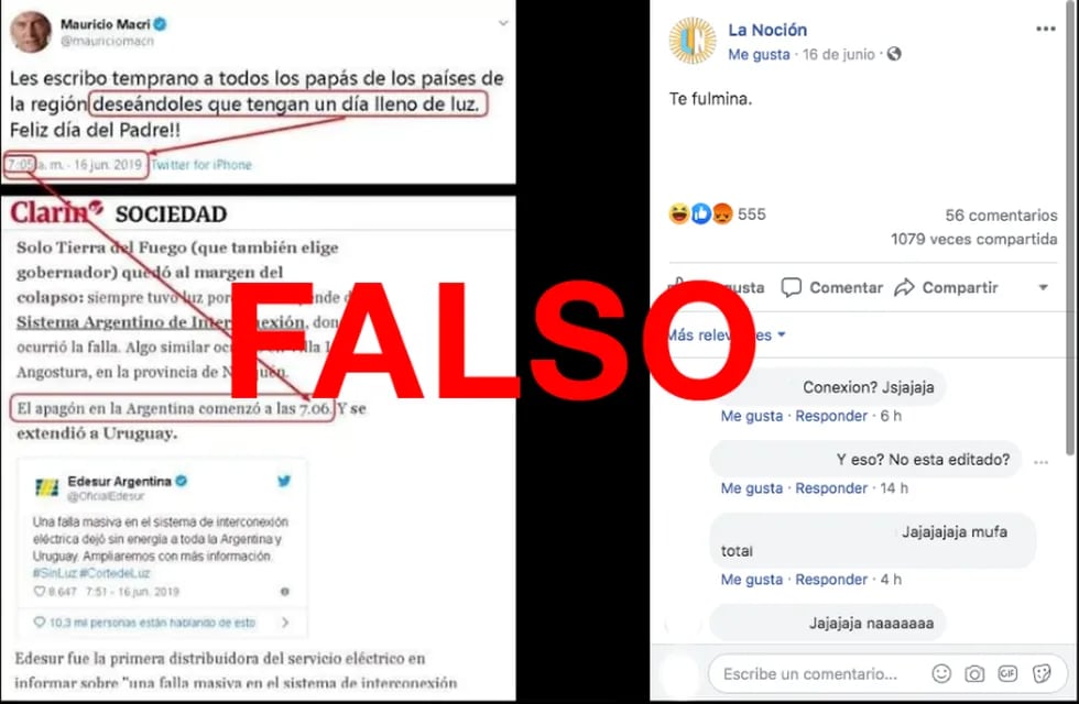 Es falso el tuit de Macri por el Día del Padre un minuto antes del apagón