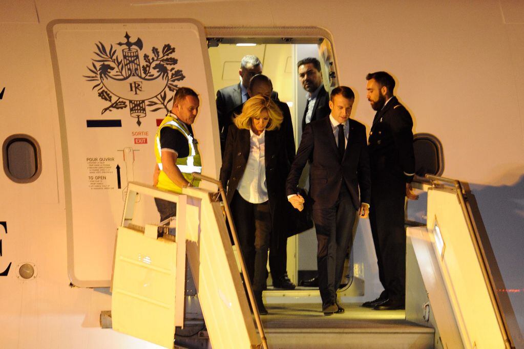 El presidente francés Emmanuel Macron ya está en la Argentina para la cumbre del G20