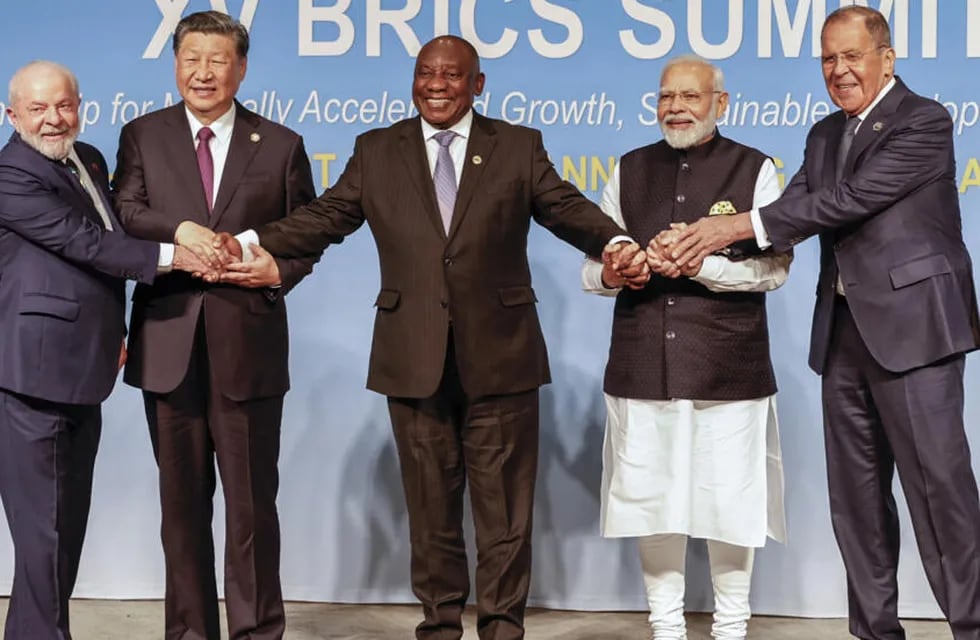 El líderes de los BRICS (Brasil, Rusia, India, China, Sudáfrica)