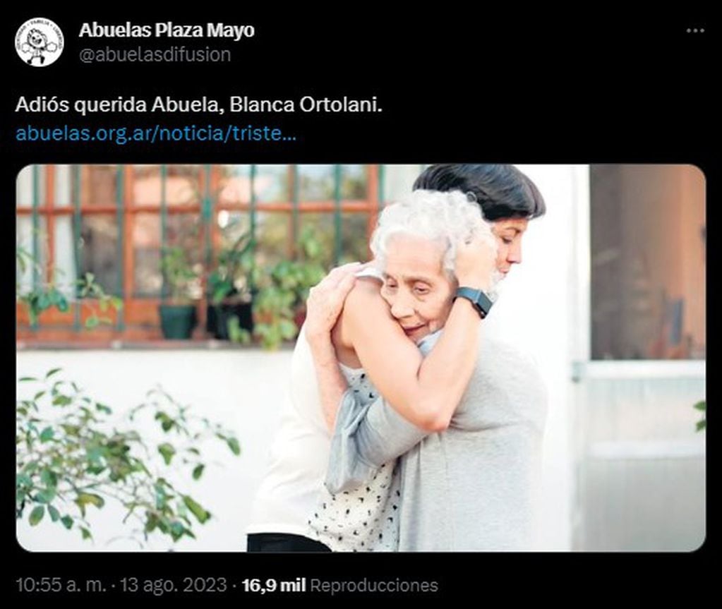 Así lo comunicó las Abuelas de la Plaza de Mayo en Twitter. Foto: captura.
