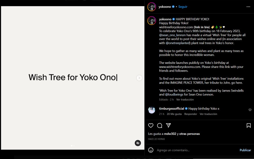 La propuesta de Sean Ono Lennon para celebrar el cumpleaños de su mamá