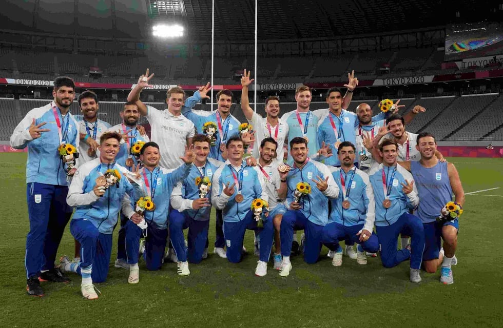 Con fuerte presencia cordobesa, el seleccionado argentino de rugby seven se quedó con la medalla de bronce en los Juegos Olímpicos. (AP)
