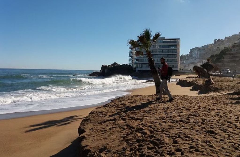 Las playas chilenas que podrían desaparecer por el cambio climático (Gentileza La Tercera)