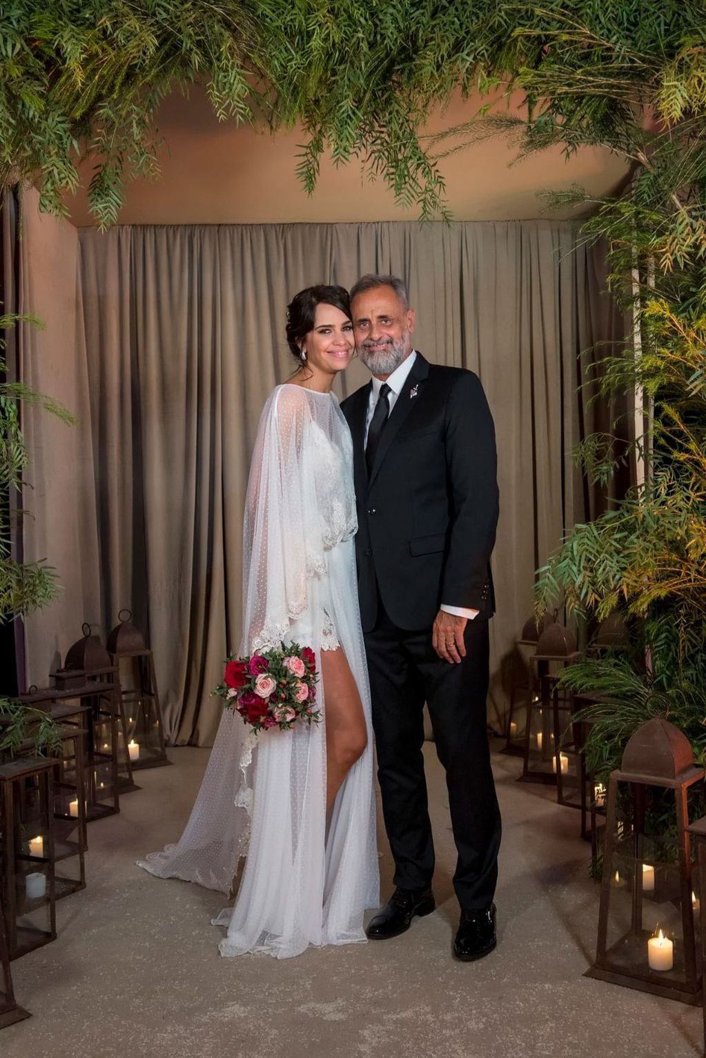 Jorge Rial y Romina Pereiro el día de su casamiento