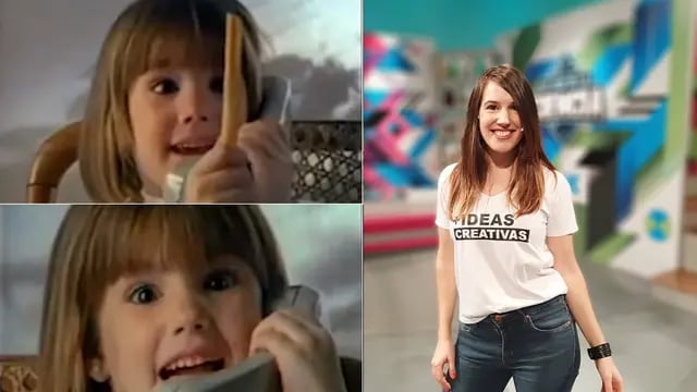 Eugenia López a los 5 y 31 años. Un antes y después de la niña de la propaganda.