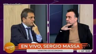 Sergio Massa y el periodista Roberto Navarro