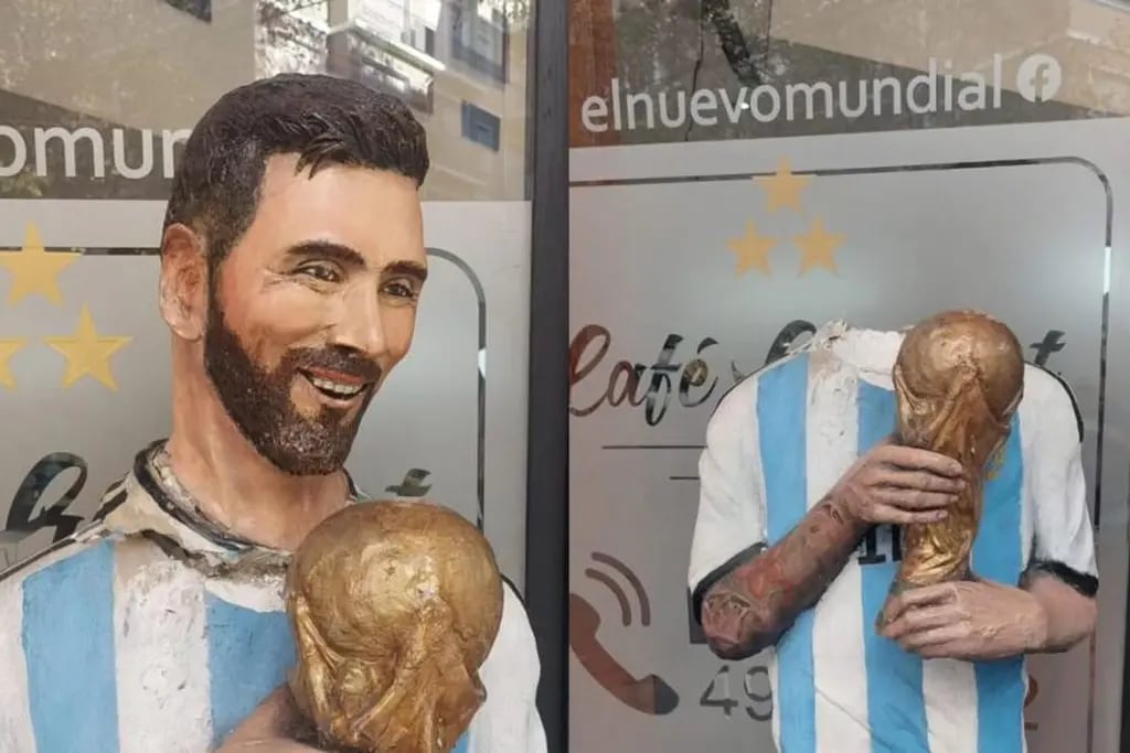 Decapitaron una estatua de Messi