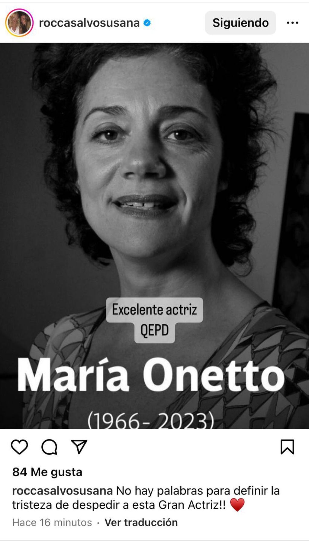 Los famosos despidieron a María Onetto.