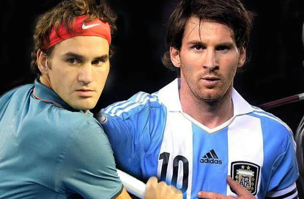 Lionel Messi, rendido a los pies de Roger Federer. / Gentileza.