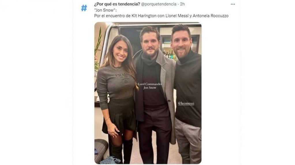 Messi y Antonela Roccuzzo se sacaron una foto con Jon Snow de Game Of Throne