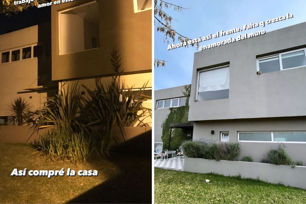 El antes y el después de la casa que Noelia Marzol compró y refaccionó por completo.