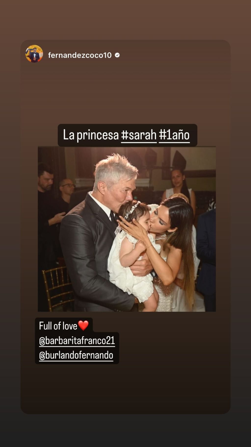 El extravagante cumpleaños de la hija de Barby Franco y Fernando Burlando. Gentileza Instagram.