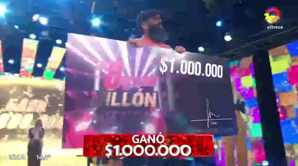 Horacio, ganador de Los 8 escalones del millón. captura video.