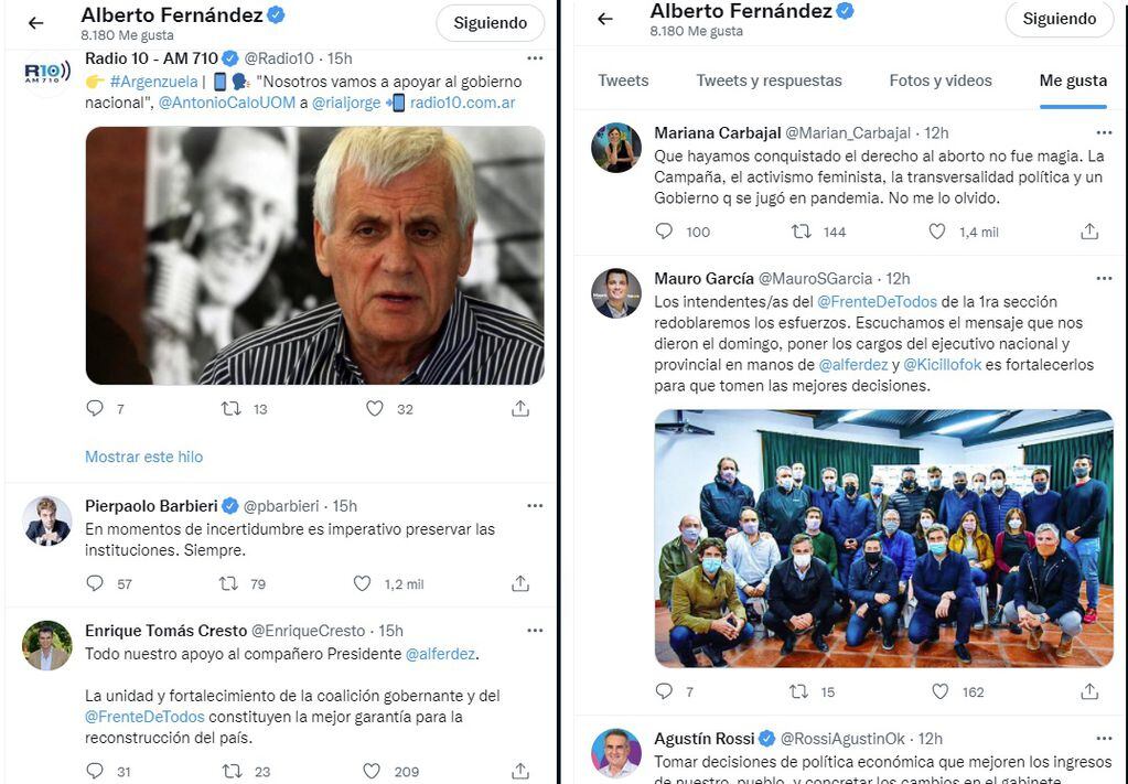 Los tuits que avaló Alberto Fernández en plena crisis - 