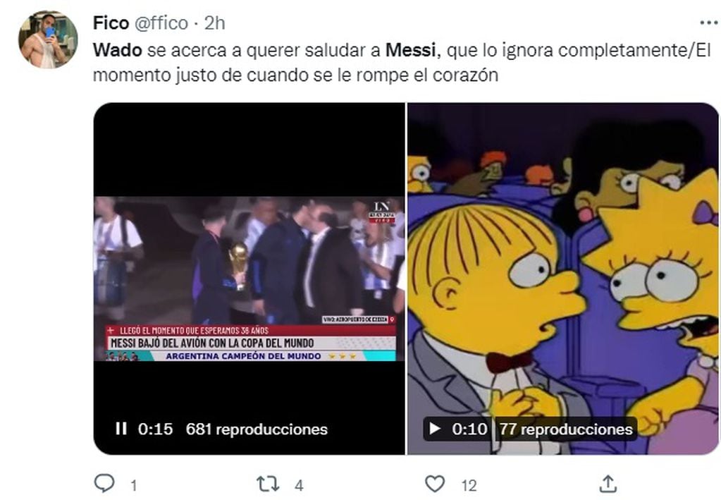 Reacciones en Twitter: ¿Messi ignoró a Wado de Pedro?