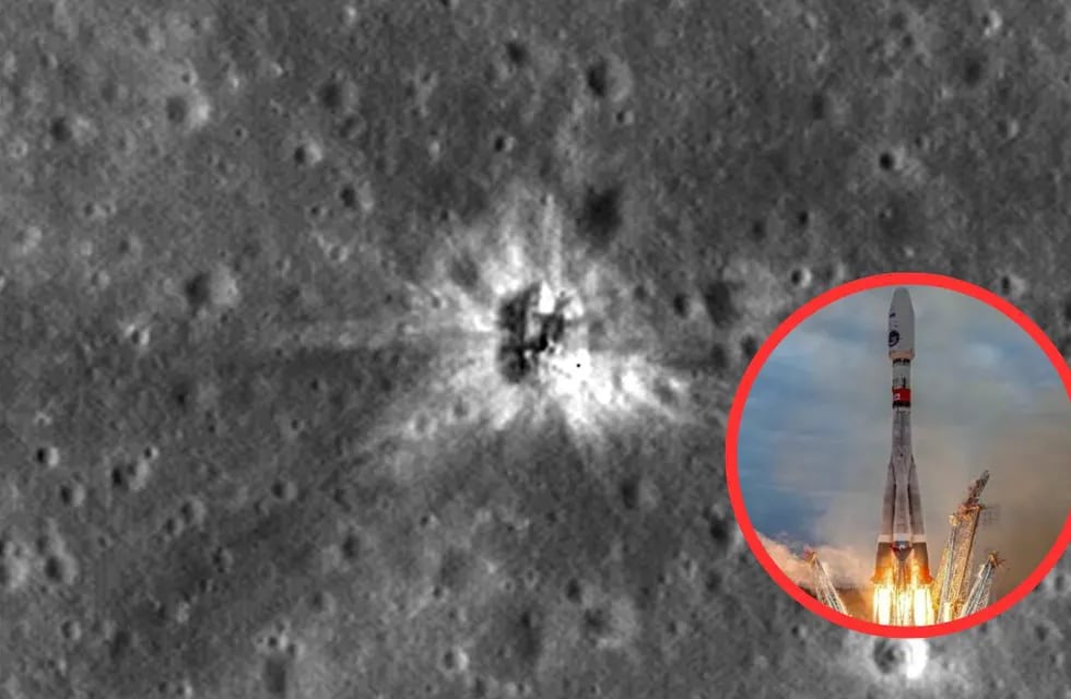 La sonda rusa Luna-25 se estrelló en la Luna luego de una maniobra de aproximación. Foto: Twitter.