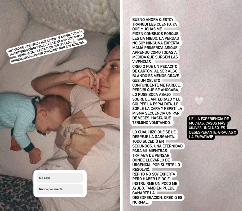 Noelia Marzol contó cómo se ahogó su bebé. (Instagram)