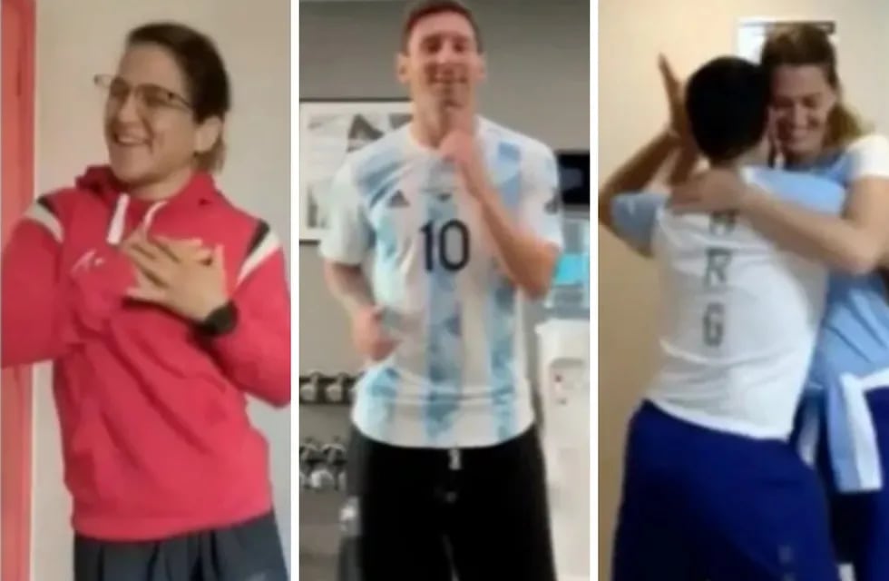 Deportistas argentinos bailaron un tema de Los Totoras y contaron con la participación de Lionel Messi.