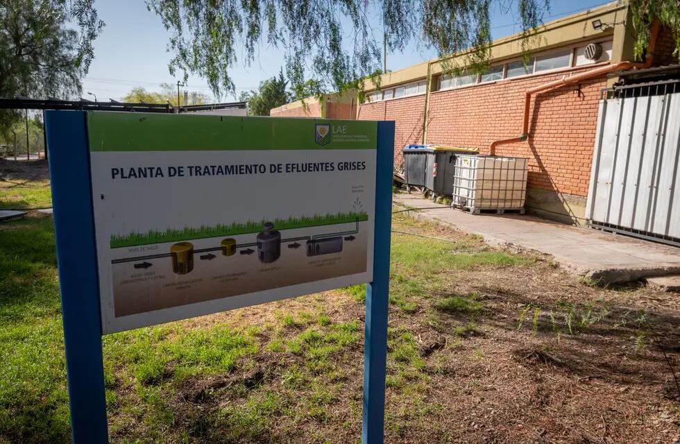 El Liceo Agrícola tiene un nuevo sistema de recolección de agua de lluvia para regar sus plantaciones de frutas y verduras.  Foto Ignacio Blanco / Los Andes 