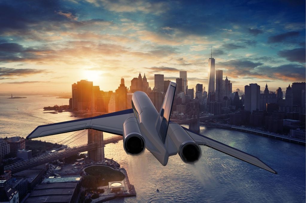 Lujo y velocidad: el nuevo avión supersónico pretende viajar entre Londres y Nueva York en una hora y media.