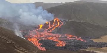 Erupción volcánica en Islandia.
