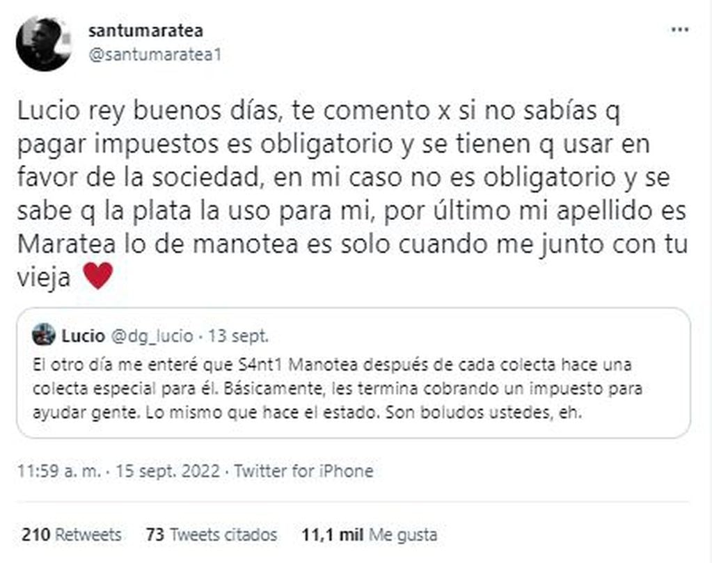 Santi Maratea en Twitter
