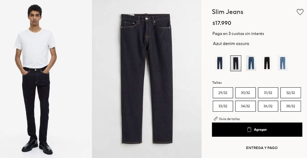 Pantalón jean slim fit en H&M
