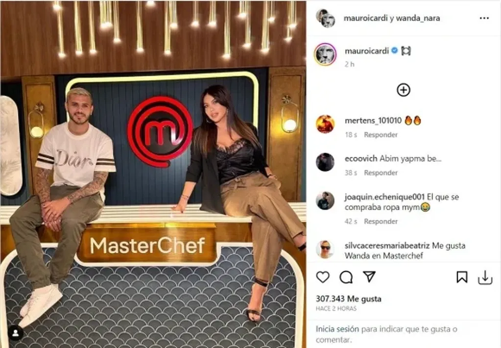 Mauro Icardi y Wanda Nara juntos en MasterChef