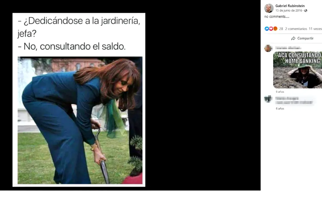 El posteo del nuevo vice de Massa en Economía contra Cristina Kirchner. Foto: Facebook